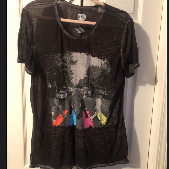 The Beatles Tops - The Beatles Abbey Road burnout tee